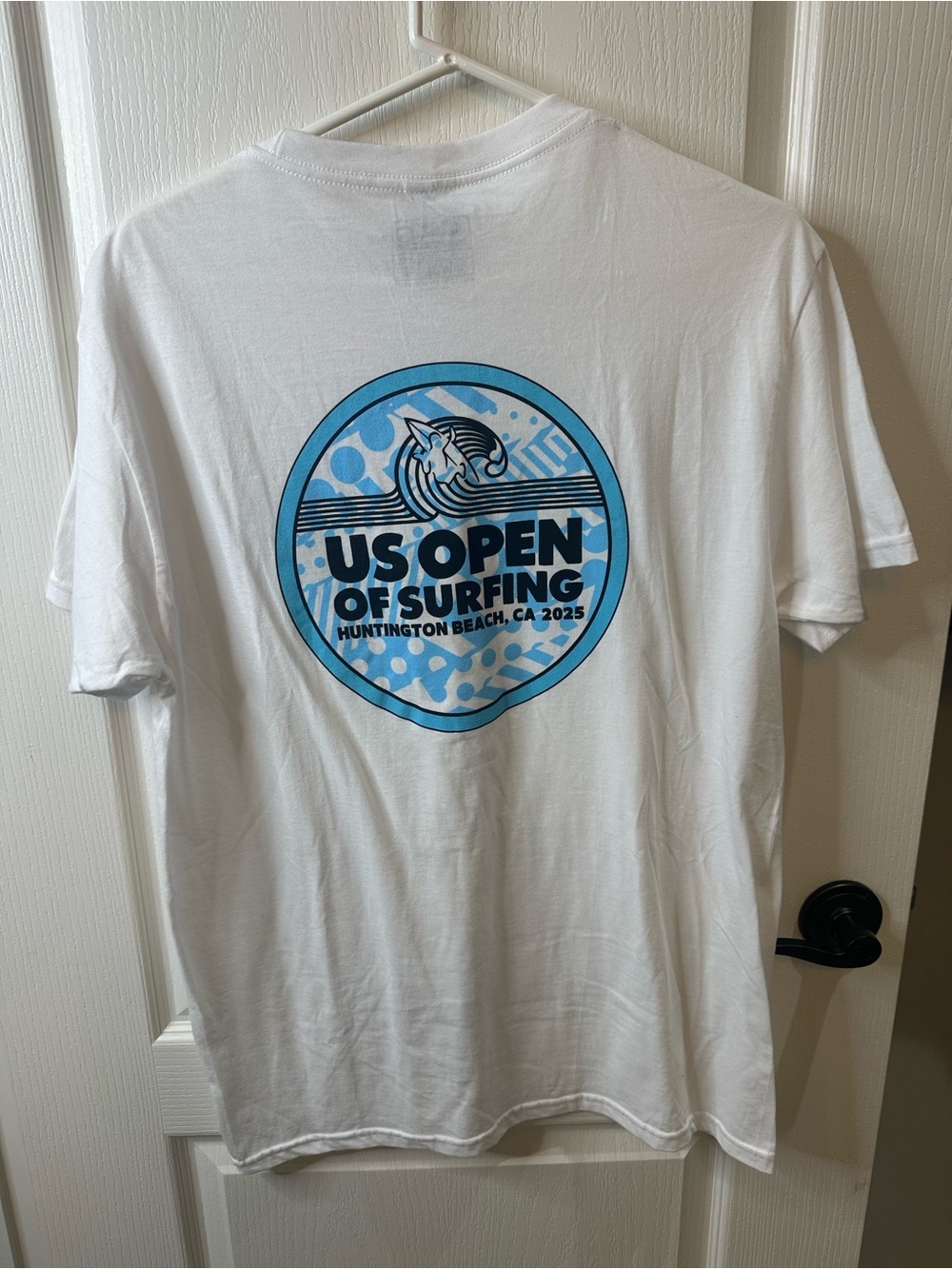 US Open of Surfing Huntington Beach 2025 White Tee - Blue Logo